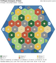 Load image into Gallery viewer, 7-8 Player (Compact, 37-hex) board