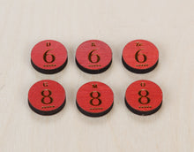 Load image into Gallery viewer, Red 6 & 8 numbers.